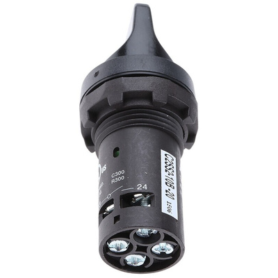 ABB Short Handle Black Selector Switch - (SPST) 22mm Cutout Diameter 2 Positions