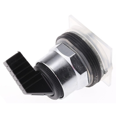 Schneider Electric Harmony 9001K Series 2 Position Selector Switch Head, 30mm Cutout, Black Handle