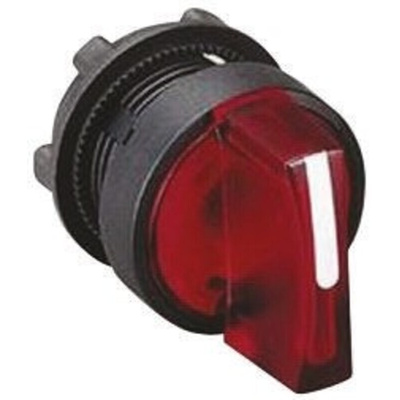 Schneider Electric Harmony XB5 Series 2 Position Selector Switch Head, 22mm Cutout, Red Handle