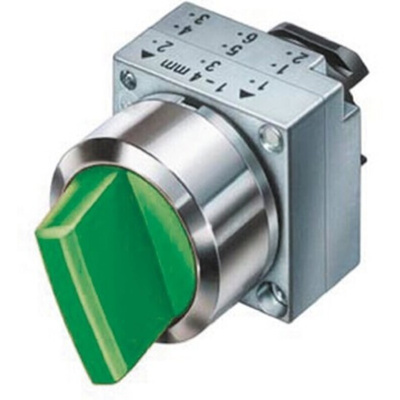 Siemens 3SB3 Series 3 Position Selector Switch Head, 22mm Cutout