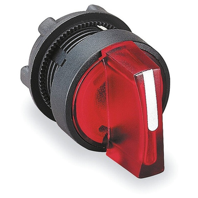 Schneider Electric Harmony XB5 Series 3 Position Selector Switch Head, 22mm Cutout, Red Handle