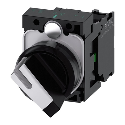 Siemens Selector Switch - (SPST) 22.3mm Cutout Diameter 2 Positions