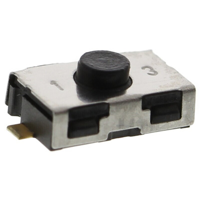 IP50 Black Button Tactile Switch, SPST 10 mA @ 32 V dc 0.8mm Surface Mount
