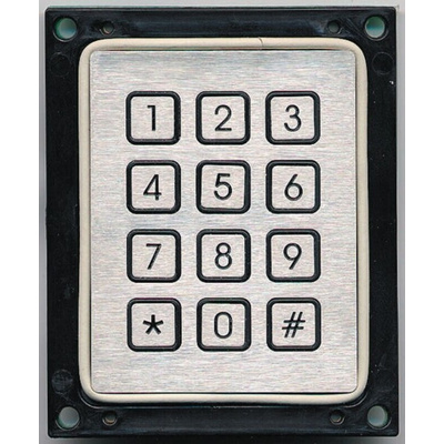 APEM IP65 12 Key Stainless Steel Keypad