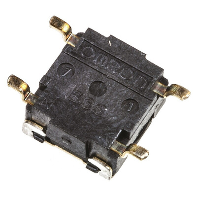 Black Button Tactile Switch, SPST 50 mA @ 24 V dc 0.55mm