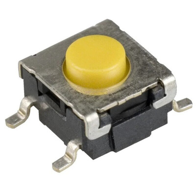 Black Button Tactile Switch, SPST 50 mA @ 24 V dc 0.55mm