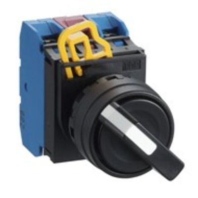 Idec Spring Return Selector Switch - (DPST) 22mm Cutout Diameter, Illuminated 3 Positions