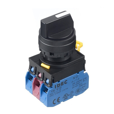 Idec Selector Switch - (DPDT) 22mm Cutout Diameter, Illuminated 3 Positions