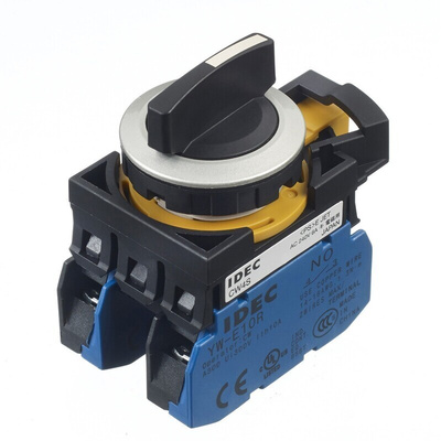 Idec Spring Return Selector Switch - (DPST) 22mm Cutout Diameter 3 Positions