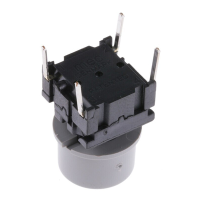 Grey Tact Switch, SPST 50 mA @ 24 V dc