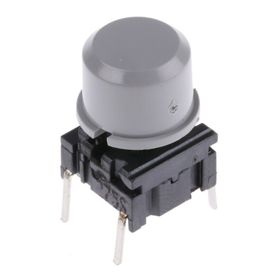 Grey Tact Switch, SPST 50 mA @ 24 V dc