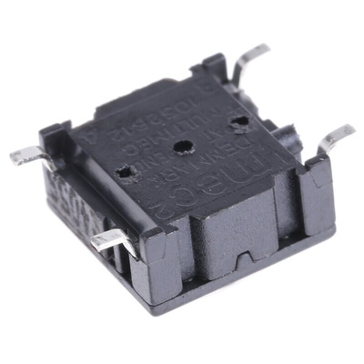 IP67 Black Tact Switch, SPST 50 mA @ 24 V dc