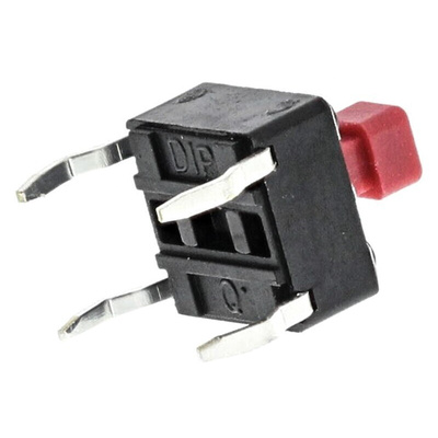 Red Button Tactile Switch, SPST 50 mA @ 12 V dc 3.8mm