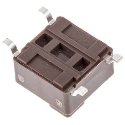 Brown Button Tactile Switch, SPST 50 mA @ 12 V dc 4mm