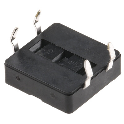Brown Plunger Tactile Switch, SPST 50 mA @ 12 V dc 3.8mm