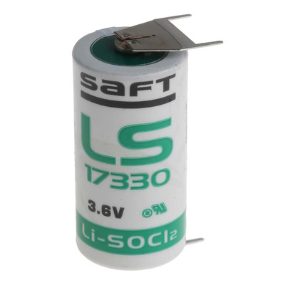 LS173303PF | Saft Lithium Thionyl Chloride 3.6V, 2/3 A 2/3 A Battery