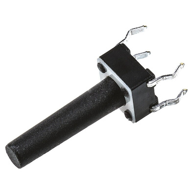 Black Button Tactile Switch, SPST 50 mA @ 24 V dc 13.4mm Surface Mount