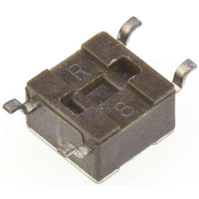 Black Button Tactile Switch, SPST 50 mA @ 12 V ac 0.7mm Surface Mount