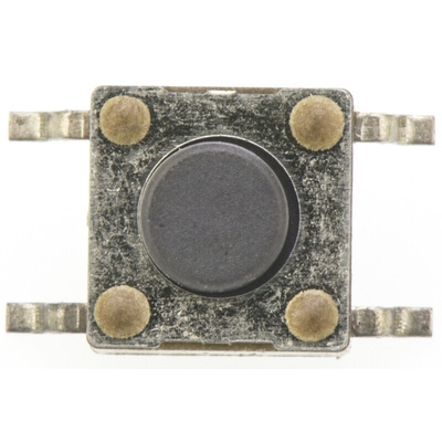Black Button Tactile Switch, SPST 50 mA @ 12 V ac 0.7mm Surface Mount