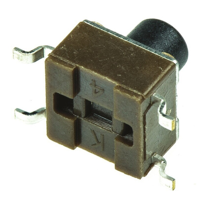 Black Button Tactile Switch, SPST 50 mA @ 12 V ac 3.4mm Surface Mount