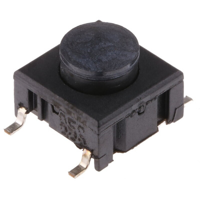 IP67 Black Button Tactile Switch, SPST 50 mA @ 24 V dc 2.9mm PCB