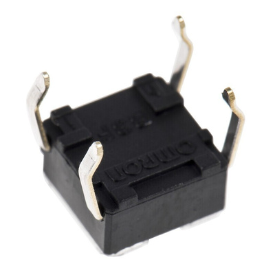 Black Plunger Tactile Switch, SPST 50 mA @ 24 V dc 0.9mm Through Hole