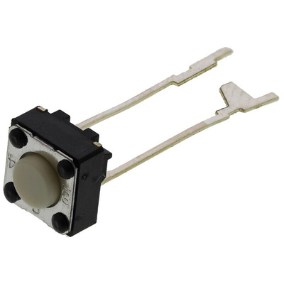 Grey Plunger Tactile Switch, SPST 50 mA @ 24 V dc 0.9mm Through Hole