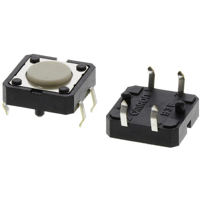Ivory Plunger Tactile Switch, SPST 50 mA @ 24 V dc 0.8mm Through Hole