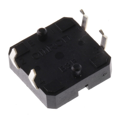 Yellow Plunger Tactile Switch, SPST 50 mA @ 24 V dc 0.8mm Through Hole