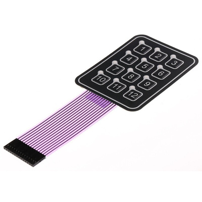 Apem 12 Key Illuminated Membrane Keypad