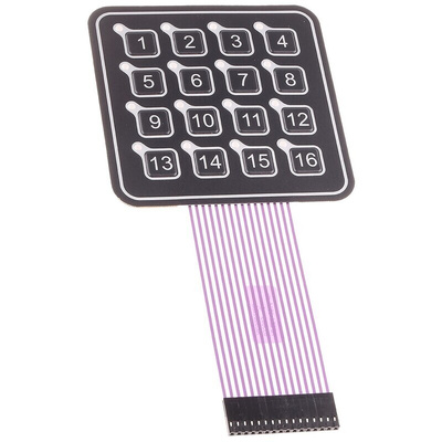 APEM 16 Key Illuminated Membrane Keypad