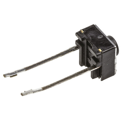 Black Button Tactile Switch, SPST 50 mA @ 24 V dc 1.4mm Surface Mount