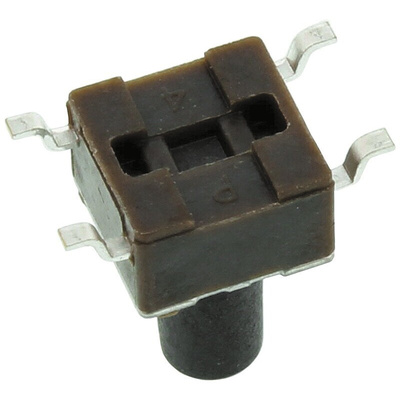Black Button Tactile Switch, SPST 50 mA @ 24 V dc 5.9mm Surface Mount