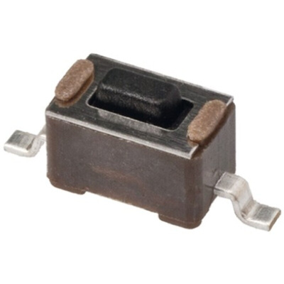 Black Button Tactile Switch, SPST 50 mA @ 24 V dc 1.07mm