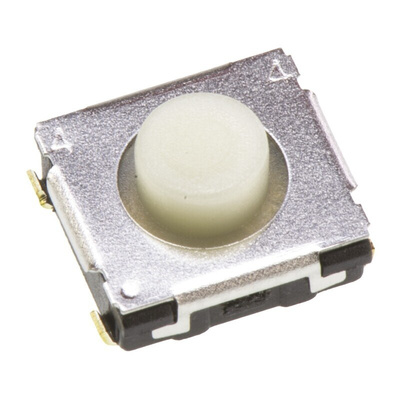 White Push Plate Tactile Switch, SPST 20 mA 3.1mm