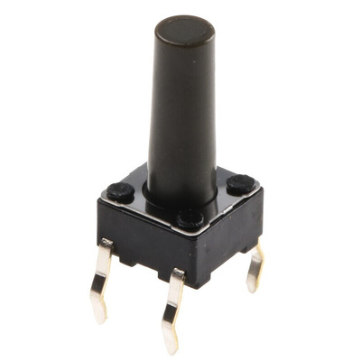 Grey Stem Tactile Switch, SPST 50 mA @ 12 V dc 13mm Surface Mount