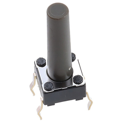 Grey Stem Tactile Switch, SPST 50 mA @ 12 V dc 17mm Surface Mount