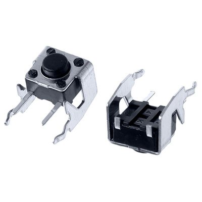 Black Stem Tactile Switch, SPST 50 mA @ 12 V dc 3.85mm Surface Mount