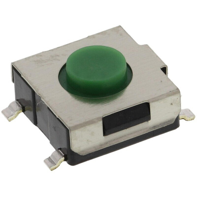 Green Stem Tactile Switch, SPST 50 mA @ 12 V dc 3.1mm Surface Mount