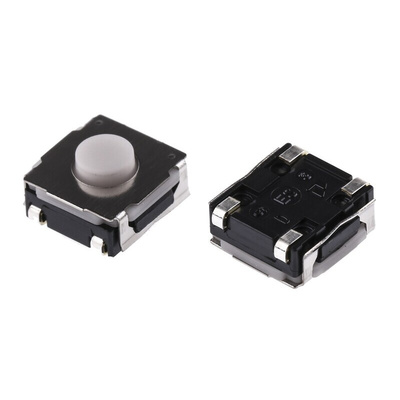 White Stem Tactile Switch, SPST 50 mA @ 12 V dc 3.4mm Surface Mount