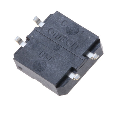 Black Cap Tactile Switch, SPST 50 mA @ 24 V dc 0.4mm Through Hole