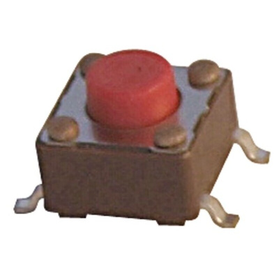 Red Stem Tactile Switch, SPST 50 mA @ 12 V dc 5mm Surface Mount