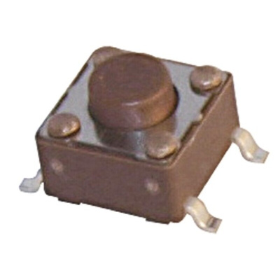 Brown Stem Tactile Switch, SPST 50 mA @ 12 V dc 5mm Surface Mount