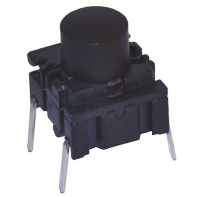 IP67 Black Cap Tactile Switch, SPST 50 mA @ 24 V dc