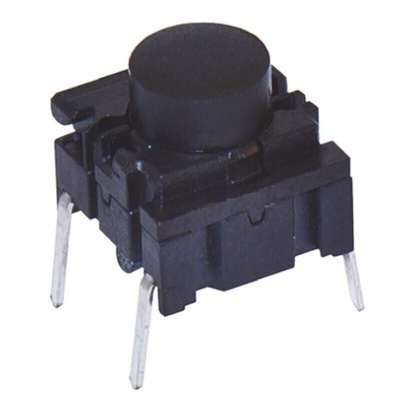 IP67 Black Cap Tactile Switch, SPST 50 mA @ 24 V dc