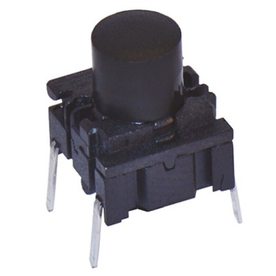 IP67 Black Cap Tactile Switch, SPST 50 mA @ 24 V dc
