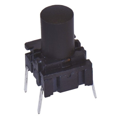 IP67 Black Cap Tactile Switch, SPST 50 mA @ 24 V dc