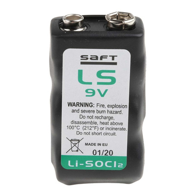 LS9V | Saft Lithium Thionyl Chloride 9V Battery PP3