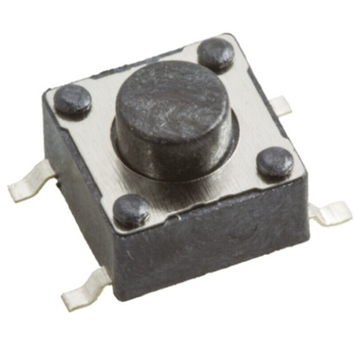 Black Tactile Switch, SPST 50 mA @ 12 V dc 1.6mm Surface Mount