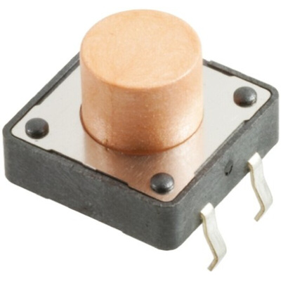 Pink Button Tactile Switch, SPST 50 mA @ 12 V dc 5mm Through Hole